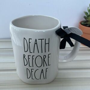 Rae Dunn Artisan Collection by Magenta 213 Death before Decaf Mug